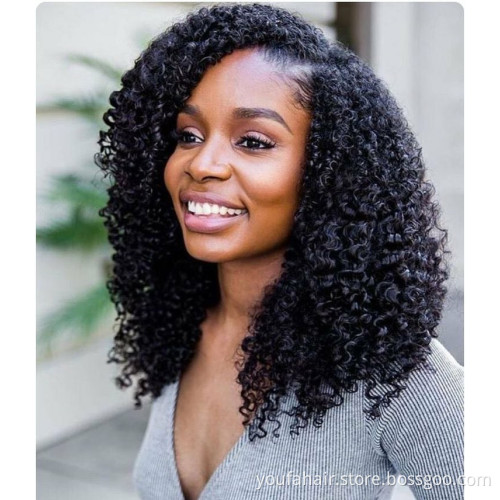 Hot Sale Afro Kinky Curly Hair Bundle Brazilian Hair 100% Remy Human Hair Bundles Extensions 8-30inch Natural Double Weft Weave